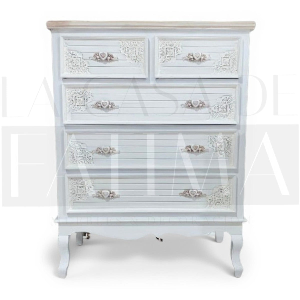 Cómoda Vintage 5 Cajones Heart