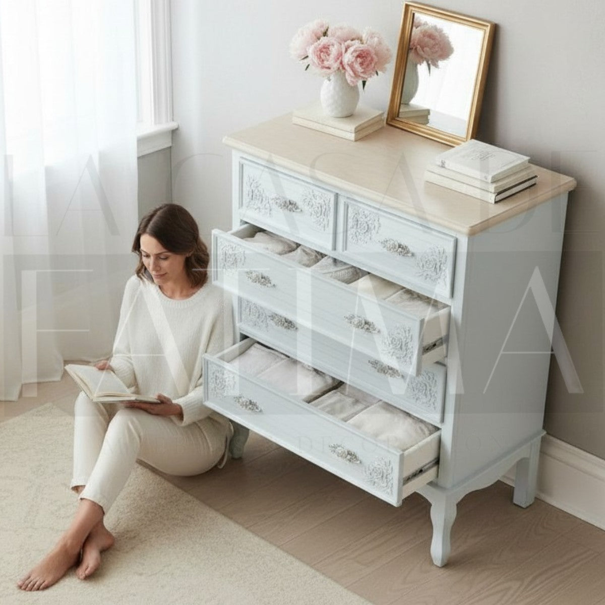 Cómoda Vintage 5 Cajones Heart