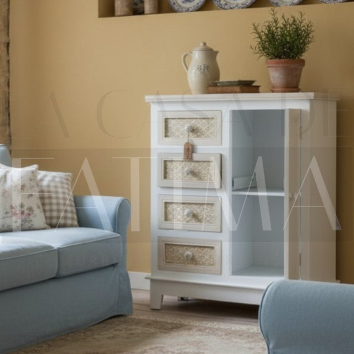 Cajonera Vintage 4 cajones y puerta