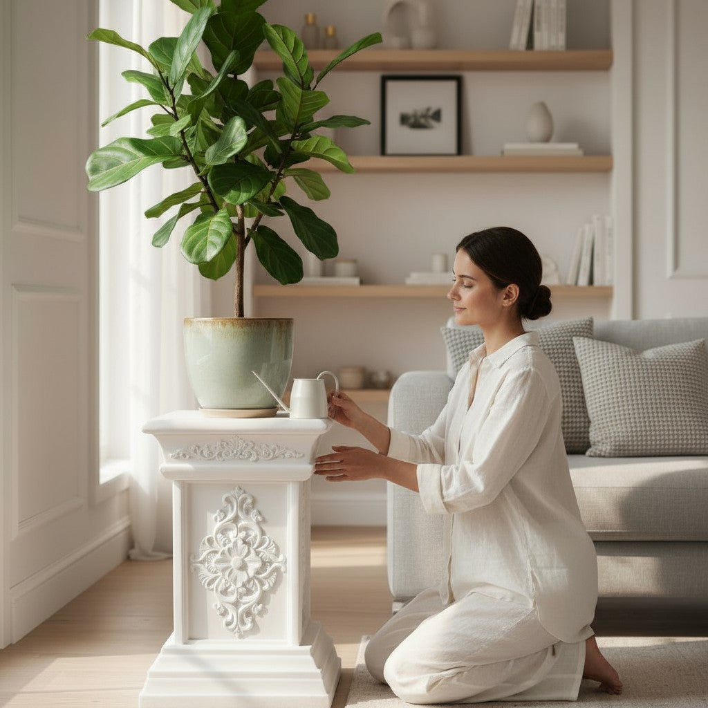 Pedestal Floral 55 cms.