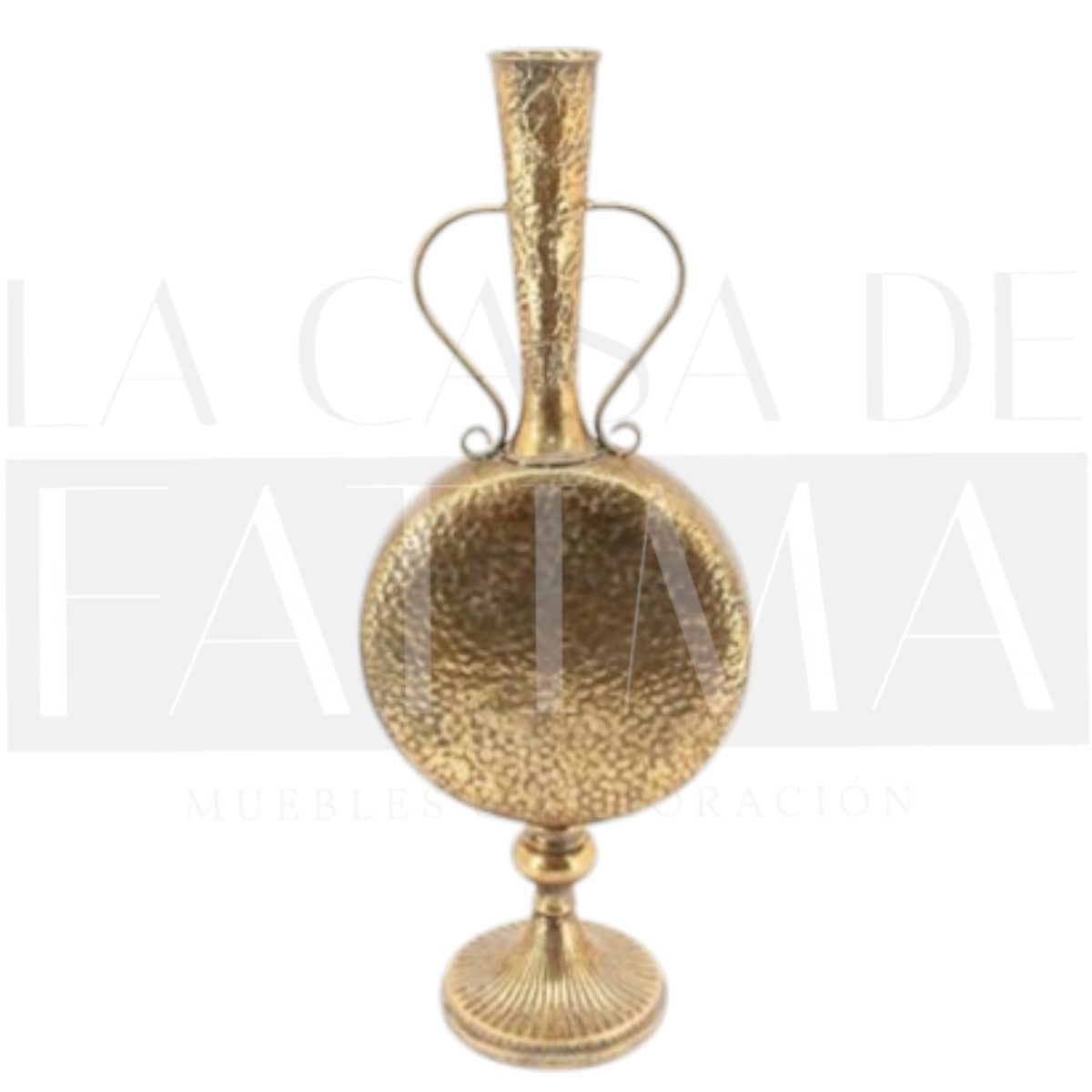 Vasija Metálica Martillada con Asas