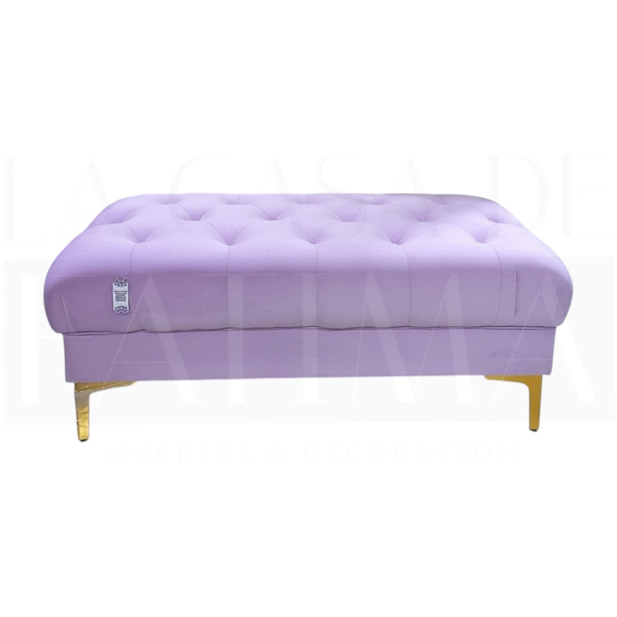 Banqueta Capitoné Felpa Lila