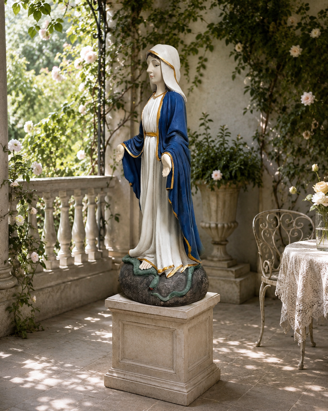Imagen Virgen Inmaculada con Manto Azul 90 cm