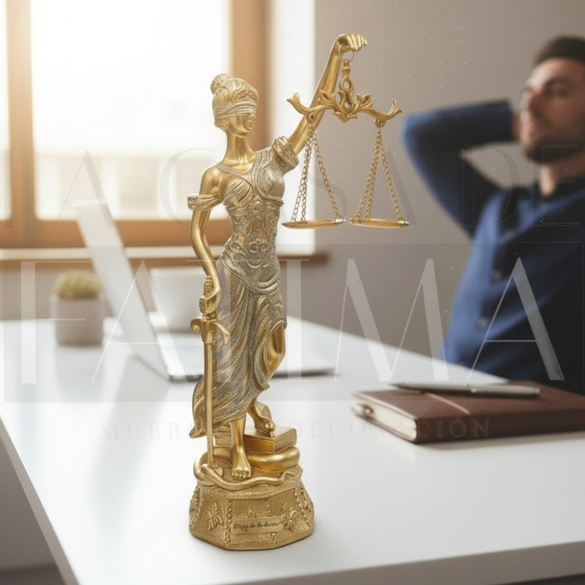 Figura Dama de La Justicia Gold 45 cms.