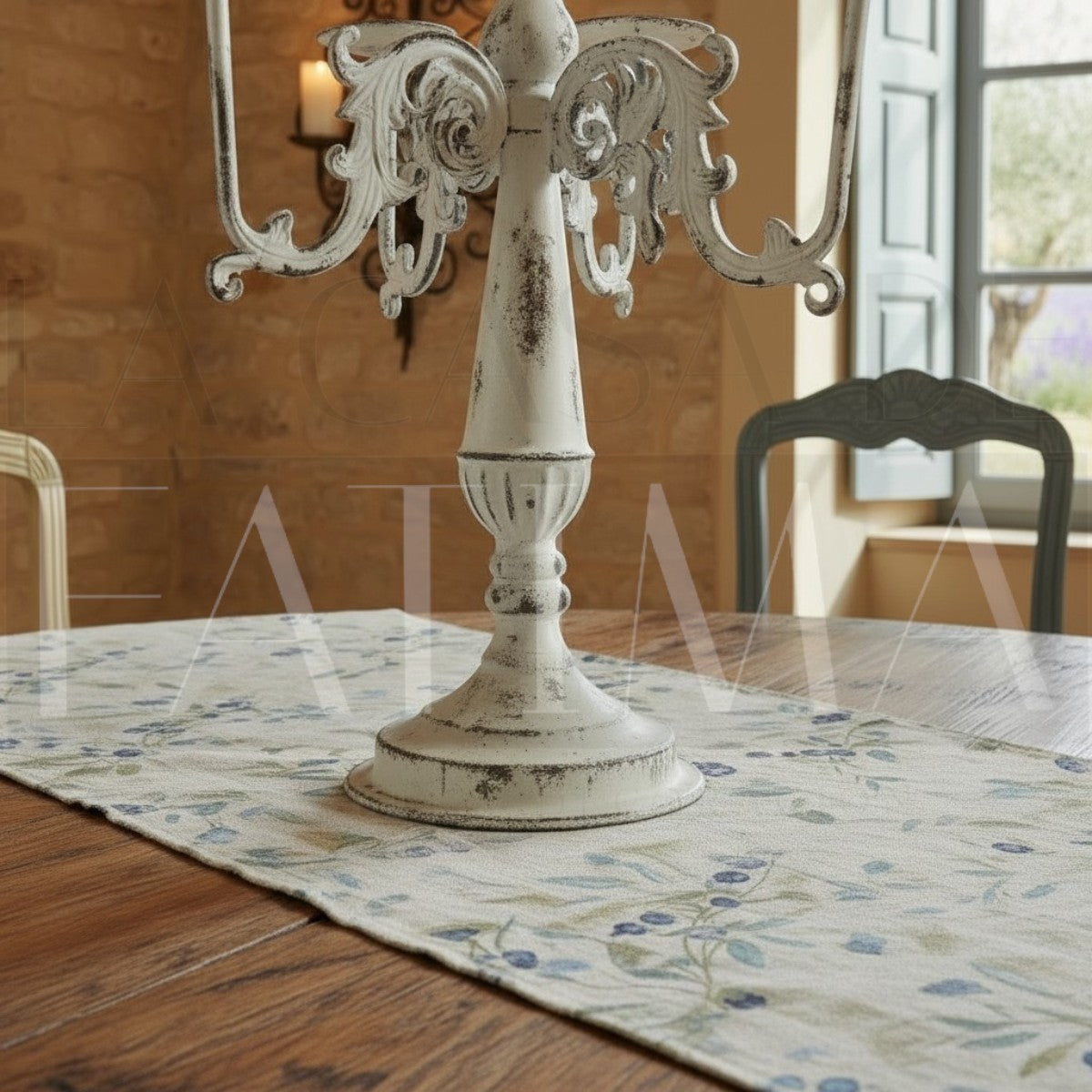Candelabro Metálico Blanco 5 velas