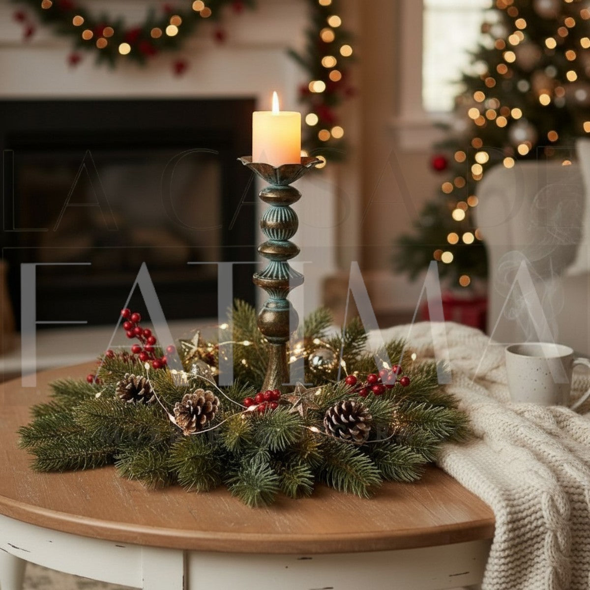 Candelabro Metálico color Bronce 1 vela