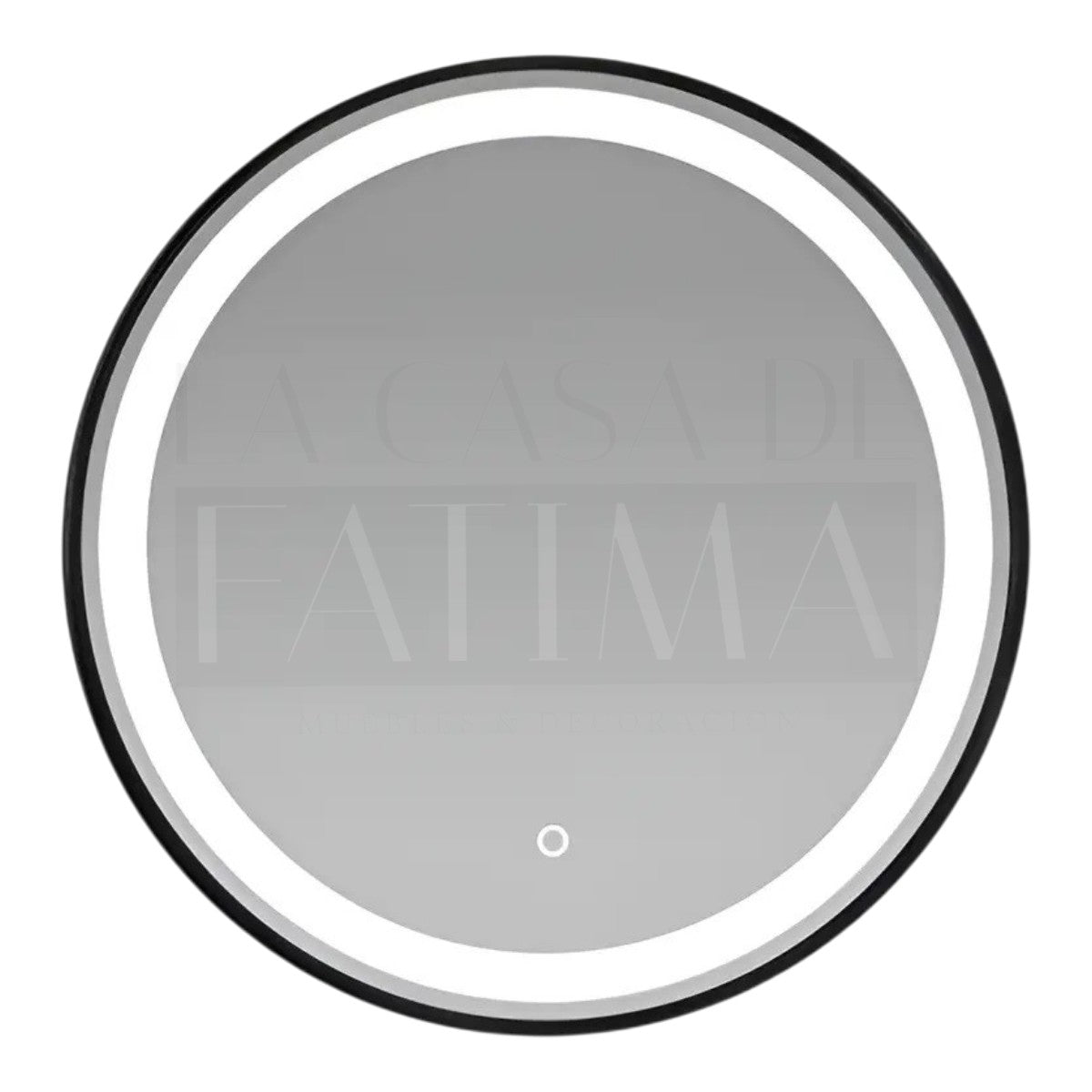 Espejo Circular LED Negro 60 cm