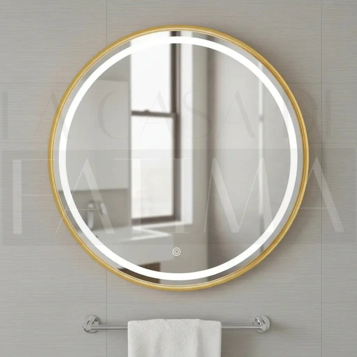 Espejo Circular LED Dorado 60 cm