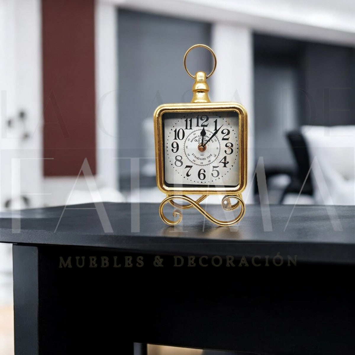 Reloj de Mesa Metálico Dorado