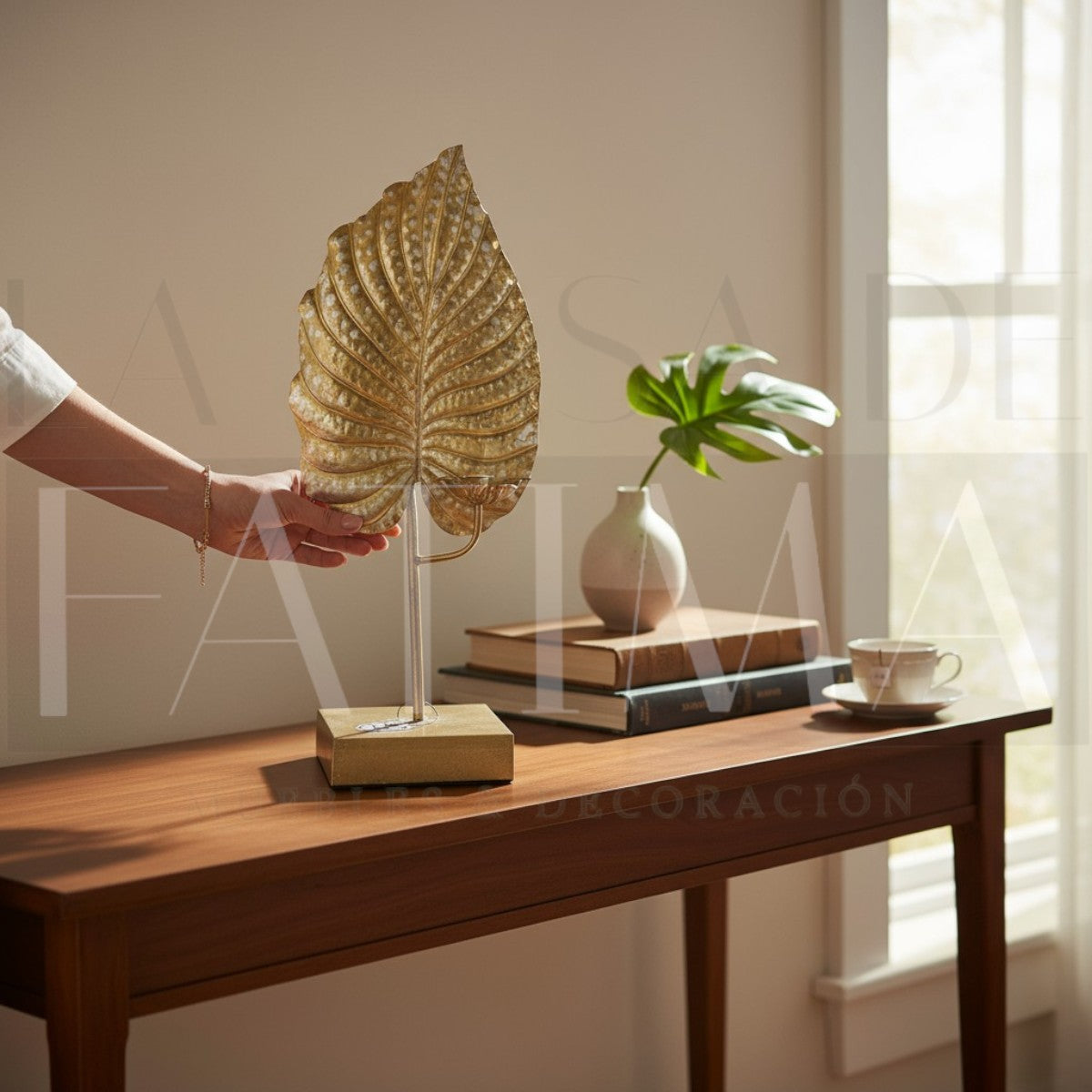 Candelabro Metálico Hoja