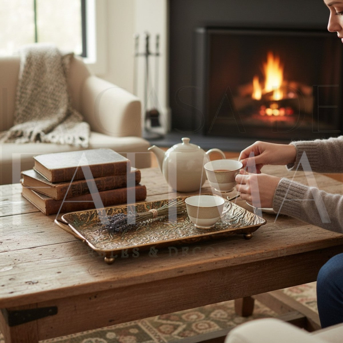 Bandeja Dorada Rectangular