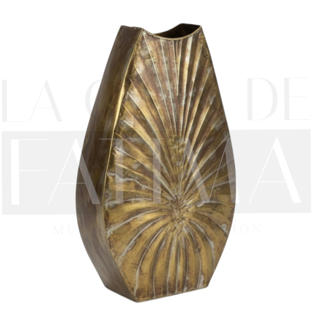 Vasija Metálica Relieve Sol