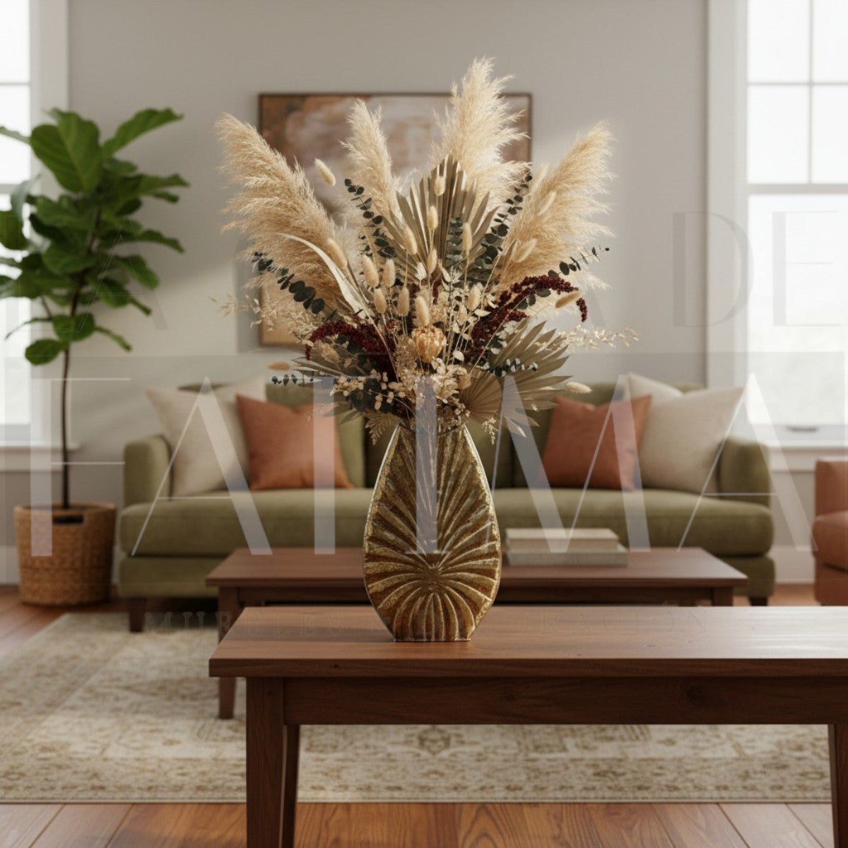 Vasija Metálica Relieve Sol