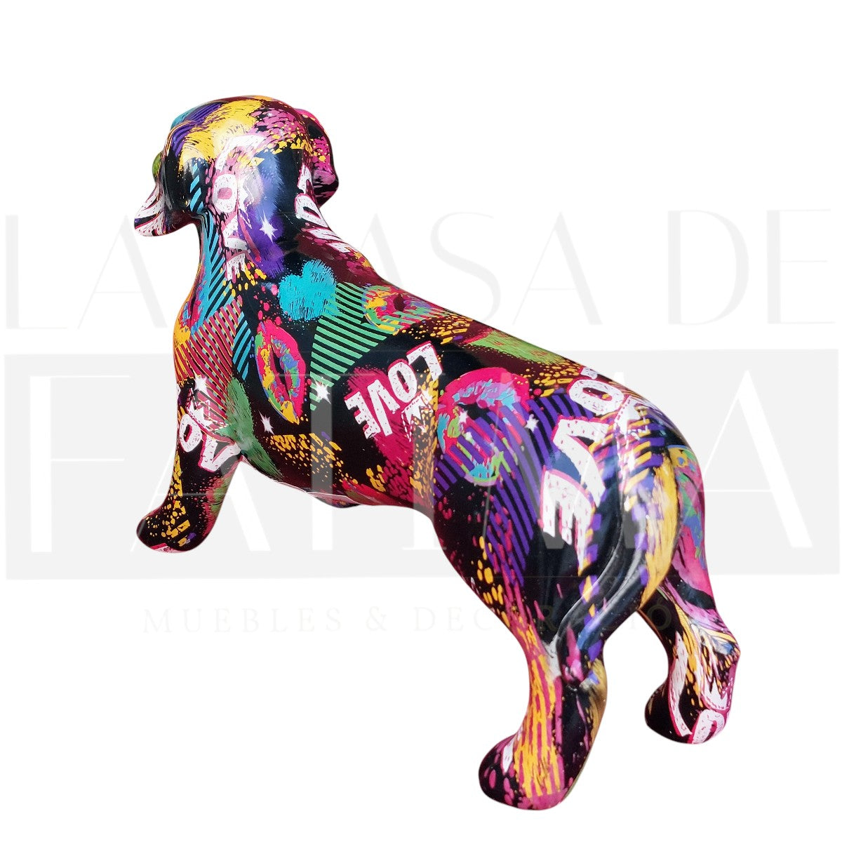 Figura Decorativa Perro Salchicha Graffiti Pop Art