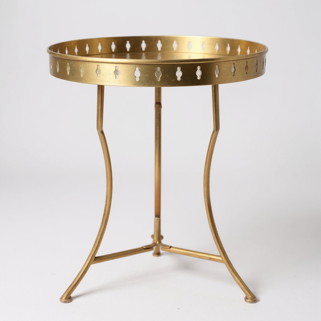 Mesa Auxiliar Metálica Dorada