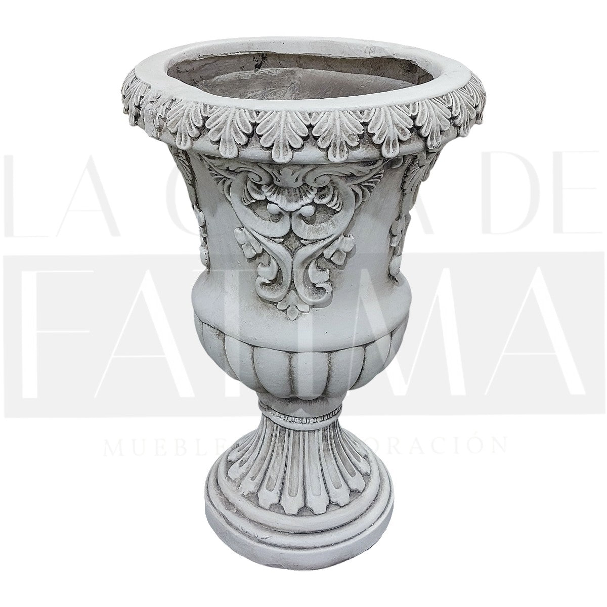 Maceta Clásica de Blanco Envejecido