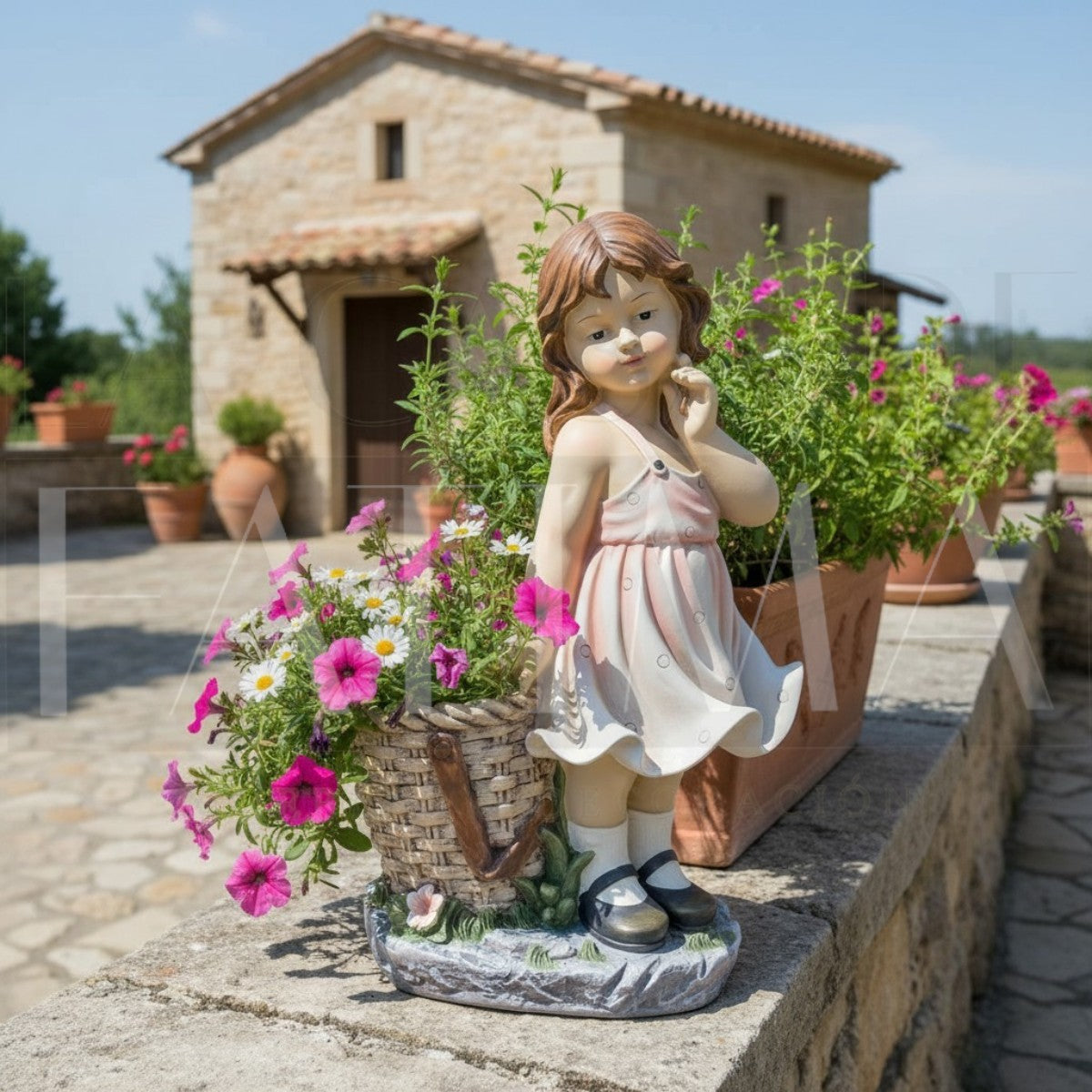 Macetero Niña con Canasto