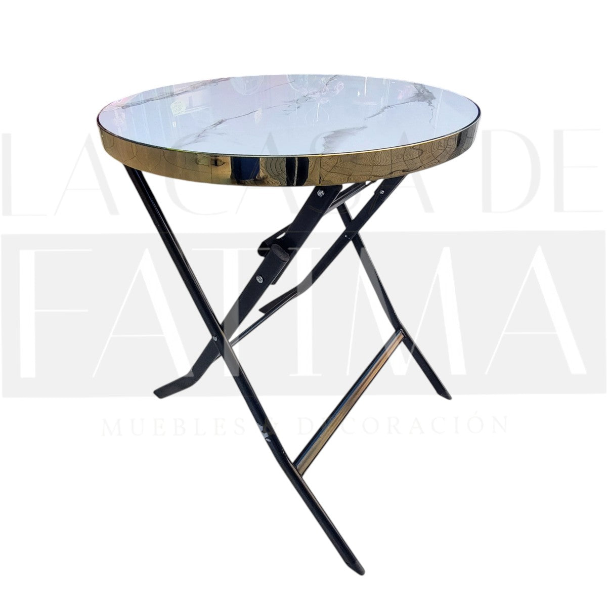 Mesa Plegable Marmolada Blanca