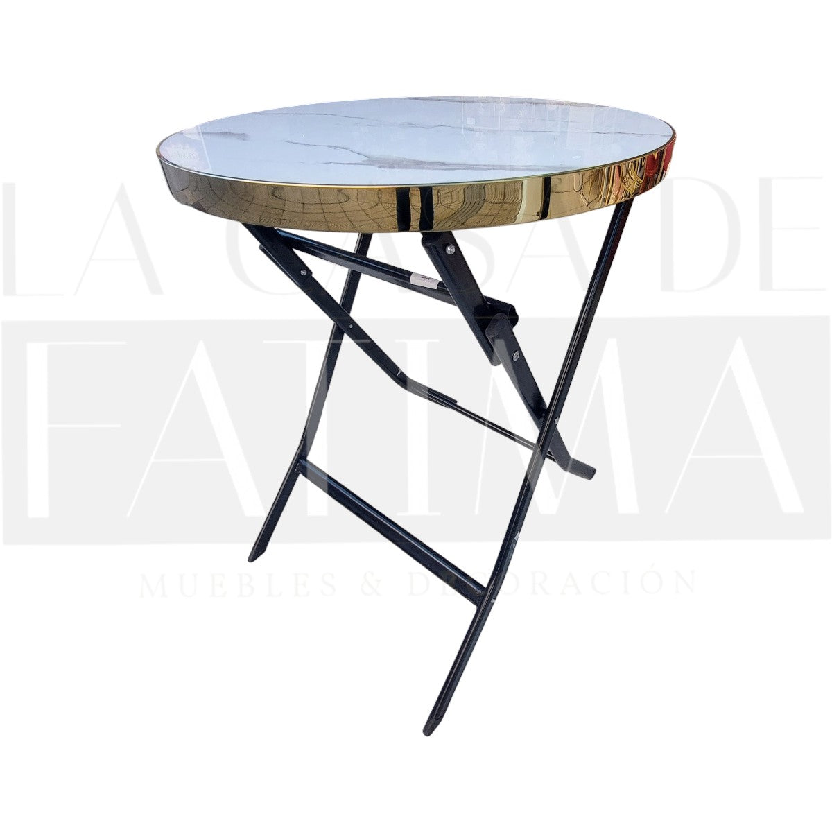 Mesa Plegable Marmolada Blanca