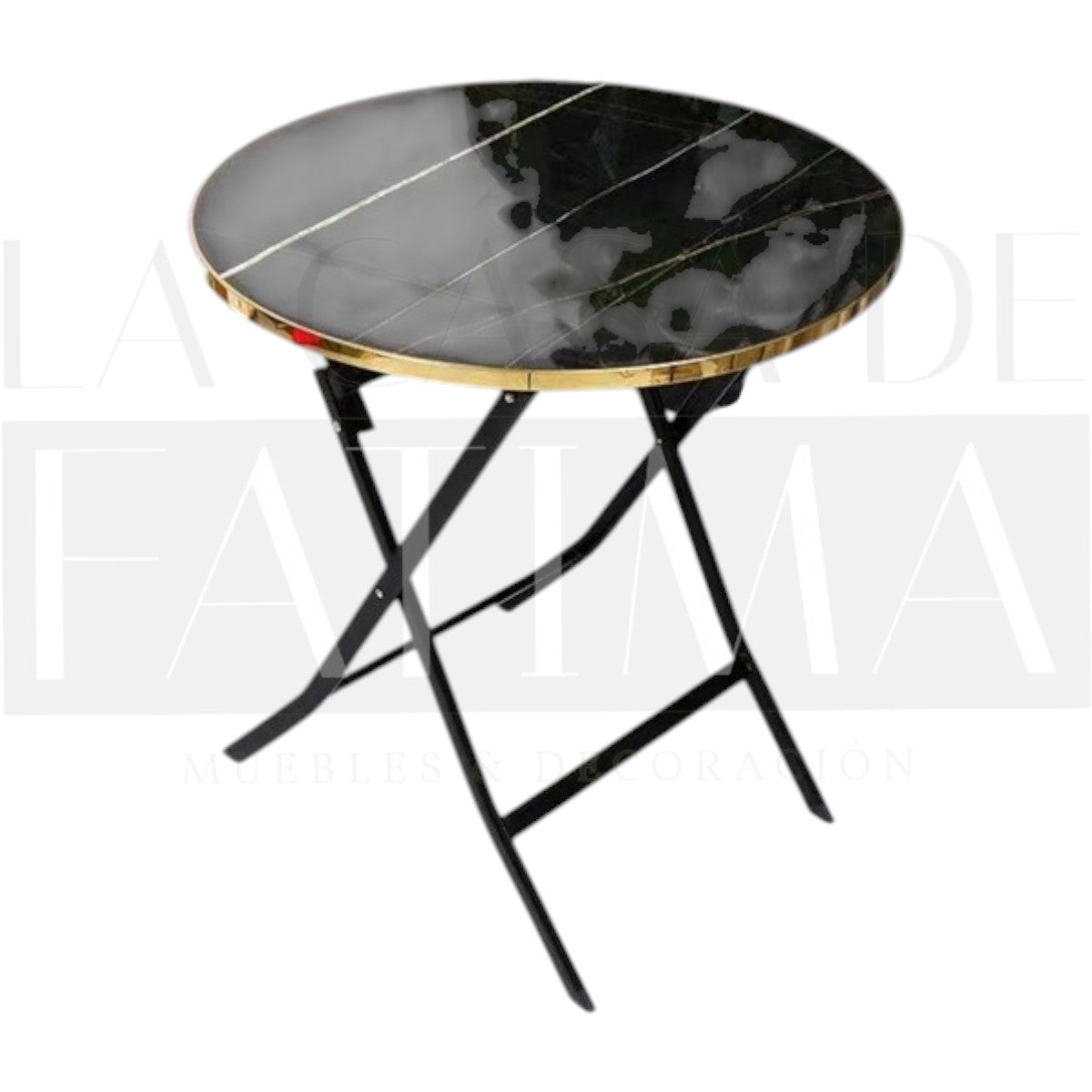 Mesa Plegable Marmolada Negra