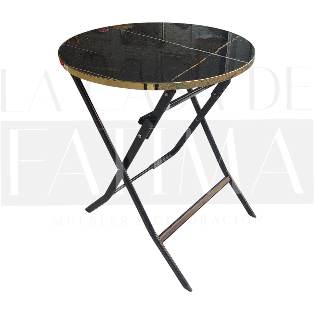 Mesa Plegable Marmolada Negra