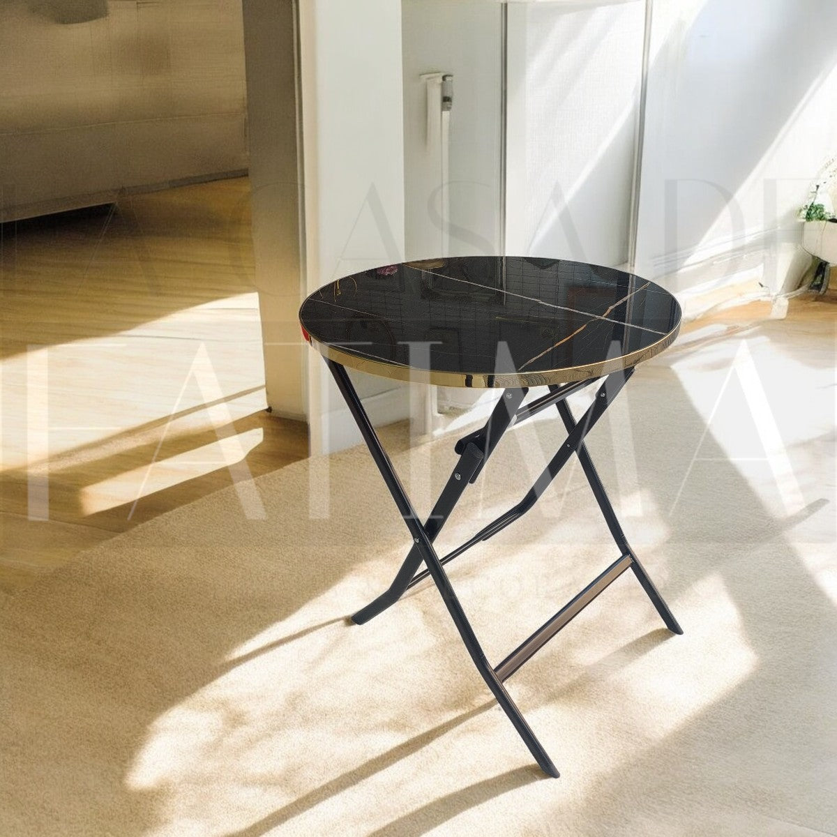 Mesa Plegable Marmolada Negra
