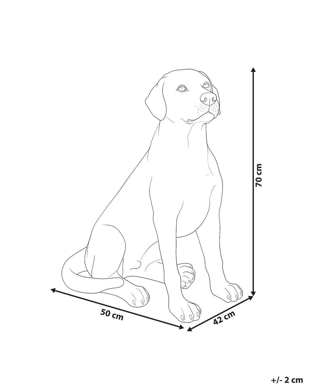 Figura Perro Sentado Vintage 70 cms.