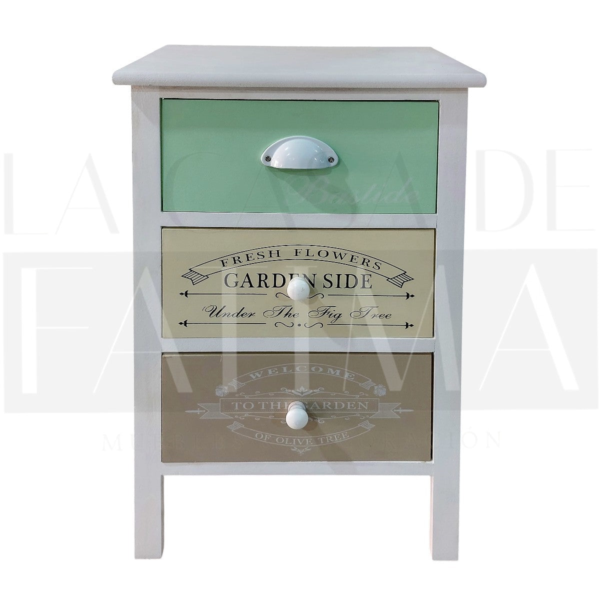 Velador Vintage Garden 3 Cajones