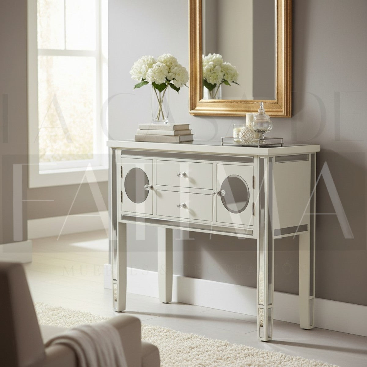 Mesa de Arrimo Espejada Nápoles