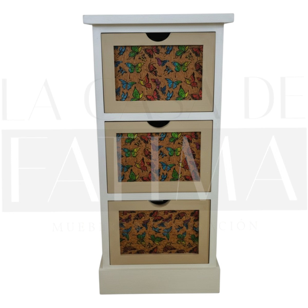 Cajonera Vintage Mariposas 3 Cajones