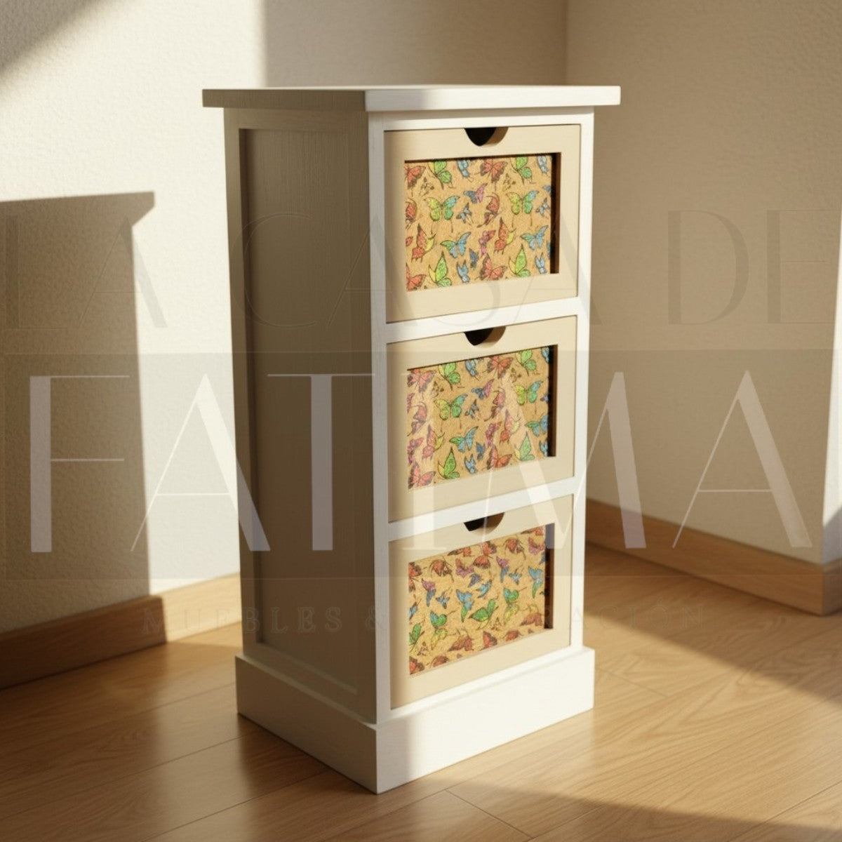Cajonera Vintage Mariposas 3 Cajones