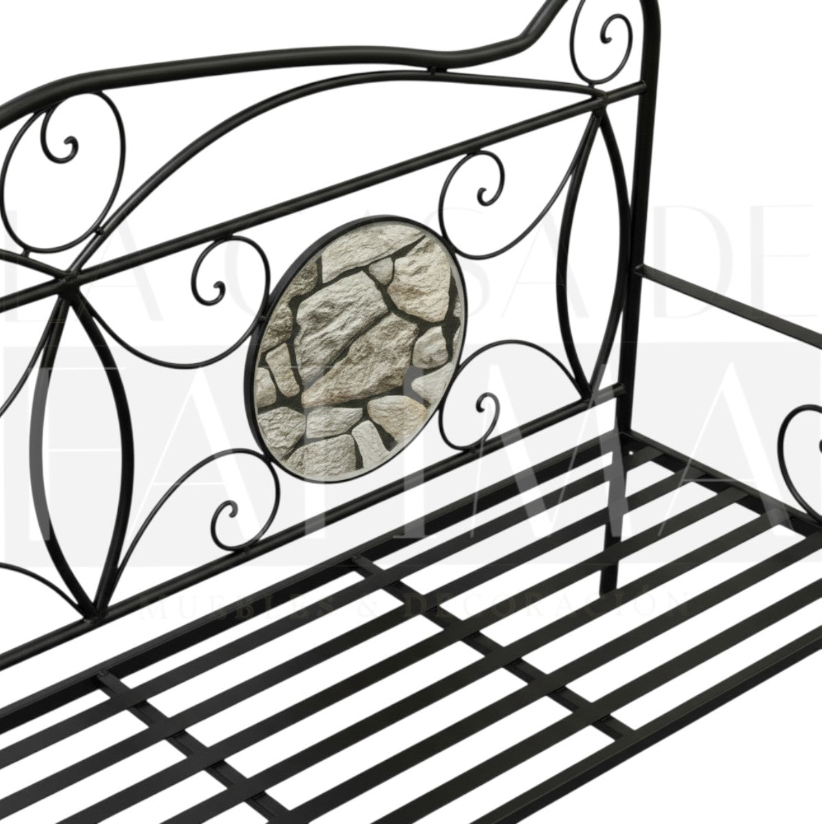 Banca Jardín Forja Mosaico Piedra