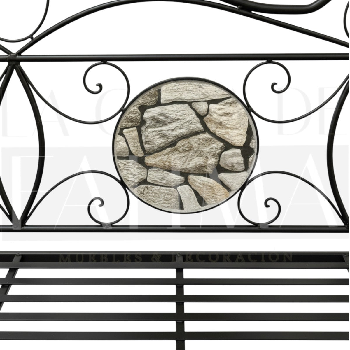 Banca Jardín Forja Mosaico Piedra