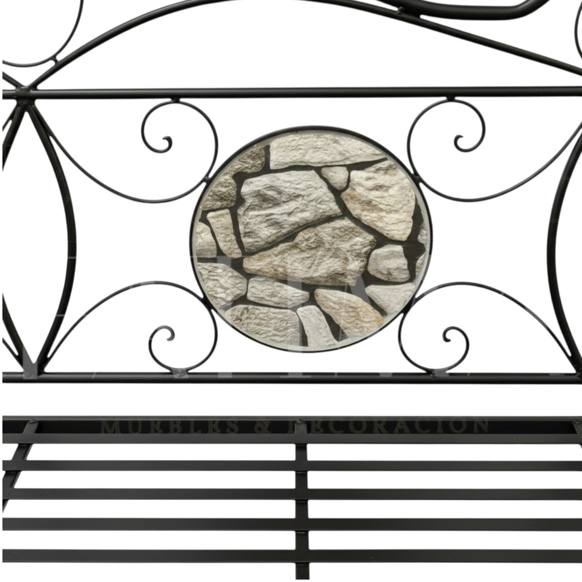 Banca Jardín Forja Mosaico Piedra