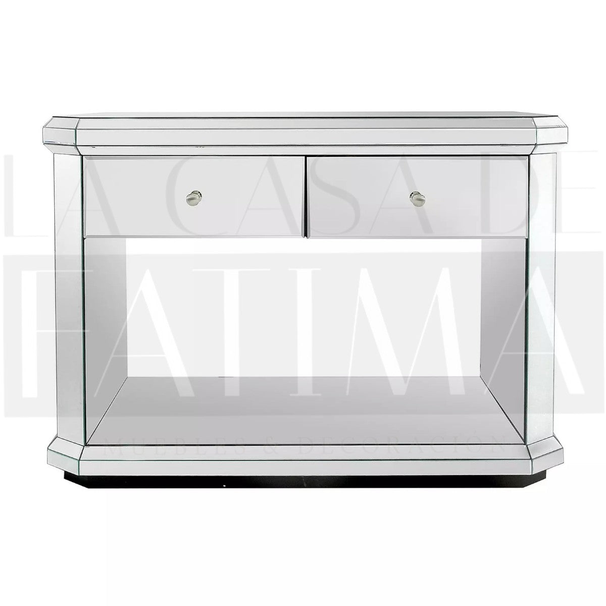 Mesa de Arrimo Espejado con 2 Cajones