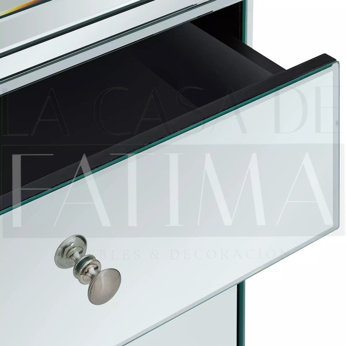 Mesa de Arrimo Espejado con 2 Cajones