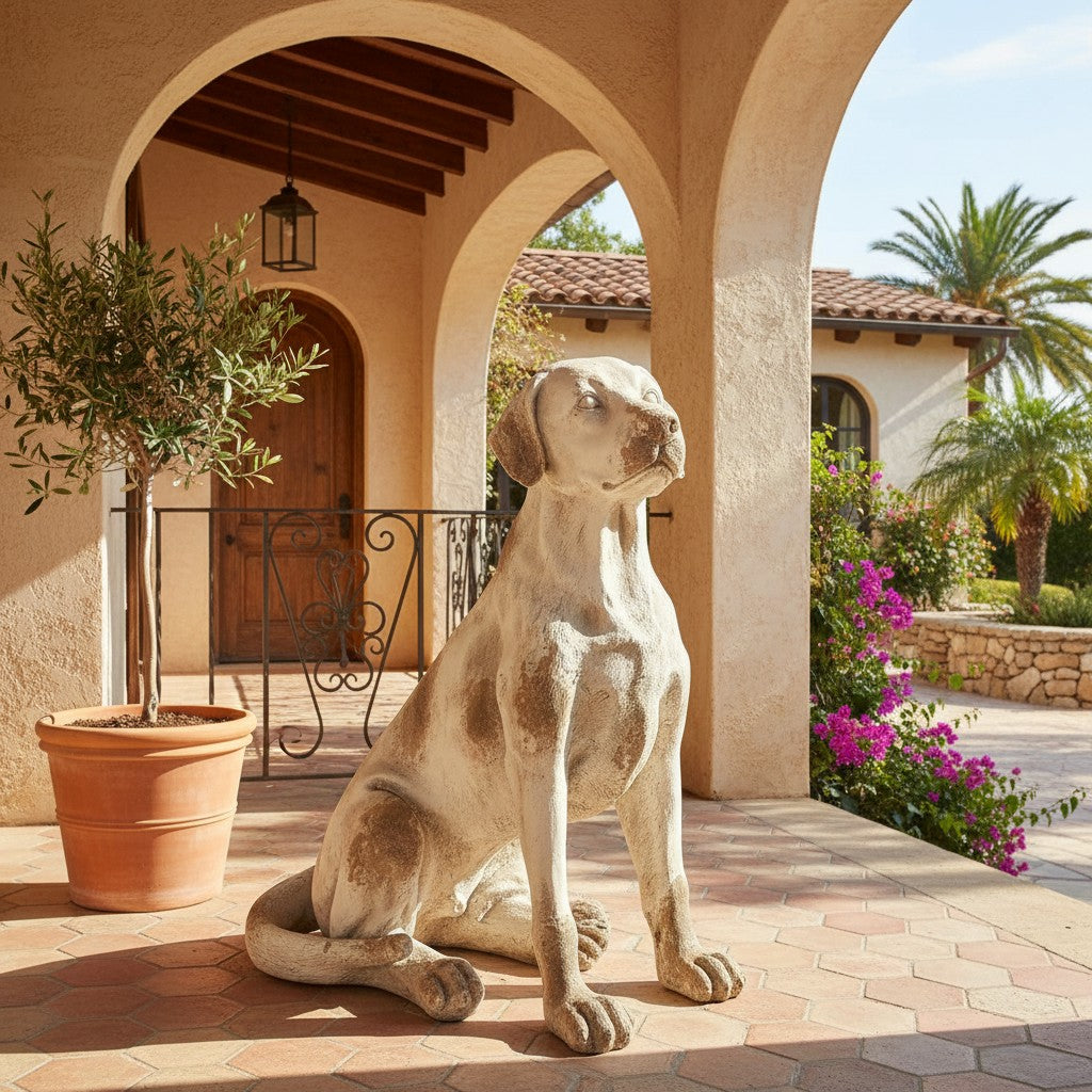 Figura Perro Sentado Vintage 70 cms.