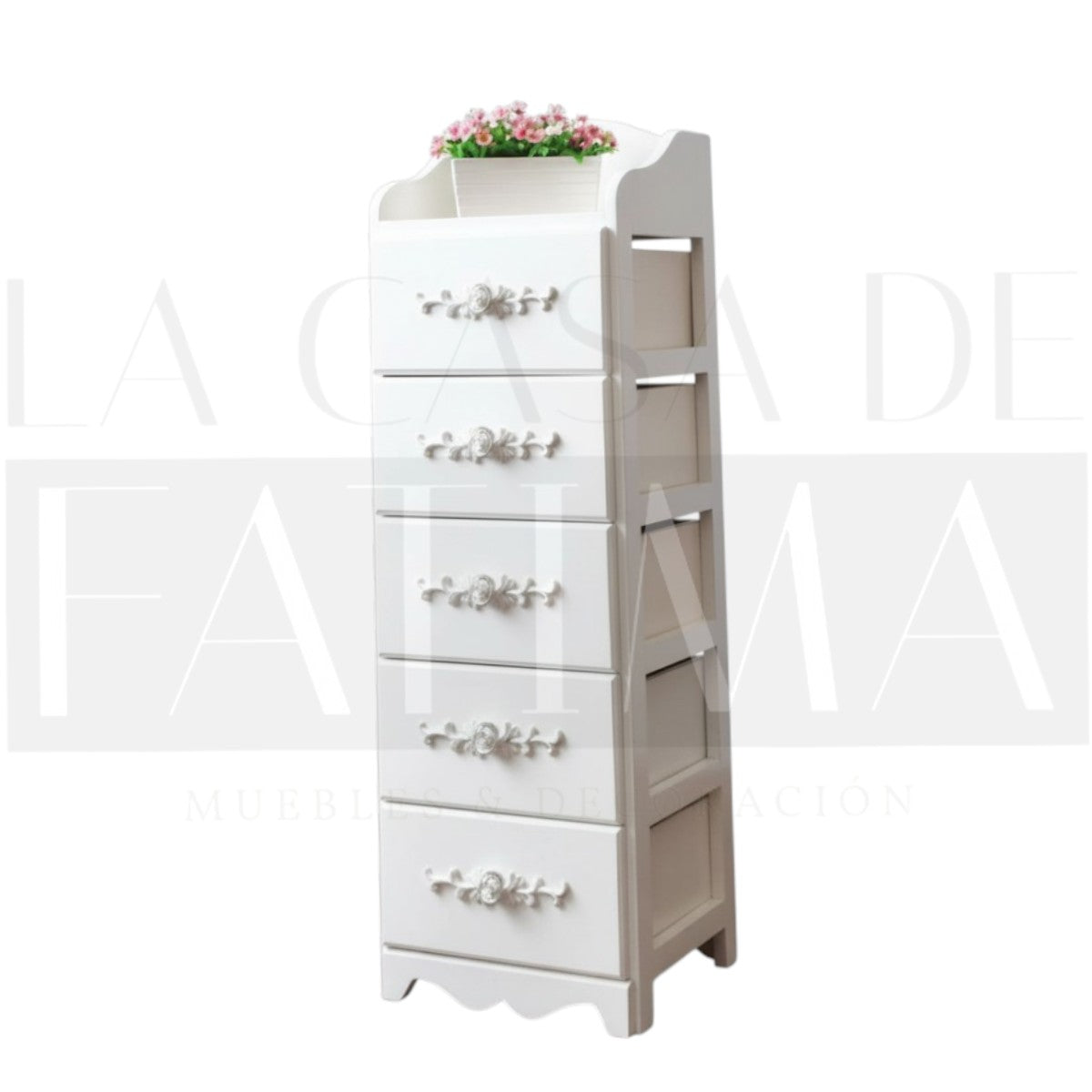 Cabinet 5 Cajones Tiradores de Flores