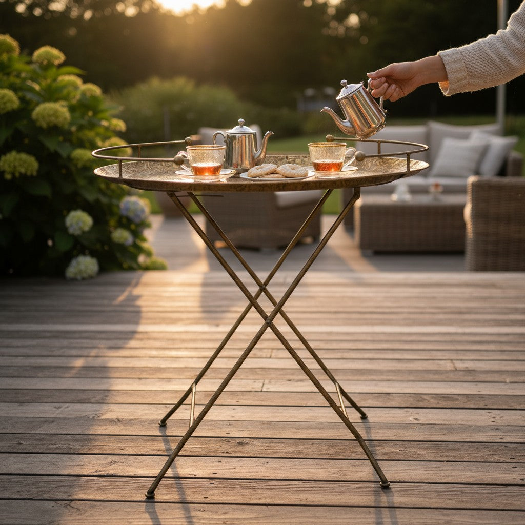 Mesa Plegable Dorada