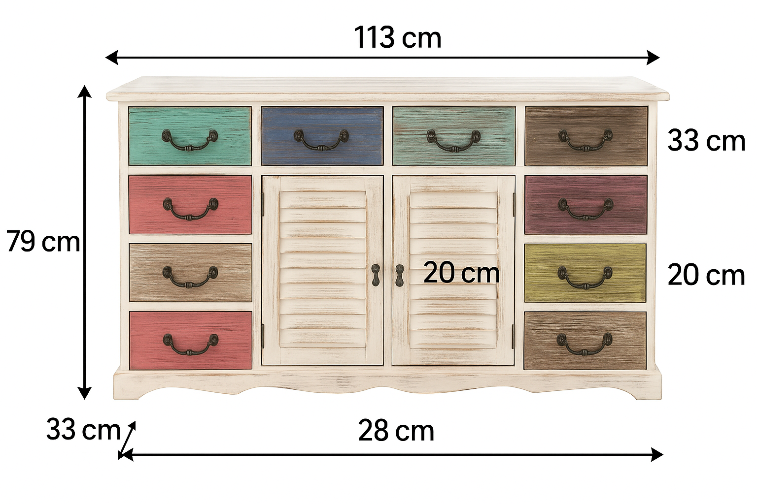 Bufet vintage 10 cajones color mix
