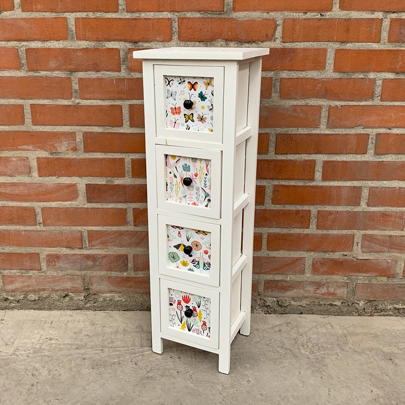 Mini Cabinet Blanco 4 Cajones Colores