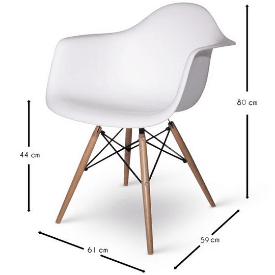 Silla EAMES blanca con brazos