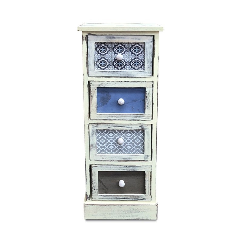 Mini Cabinet Shabby Decapado 4 Cajones